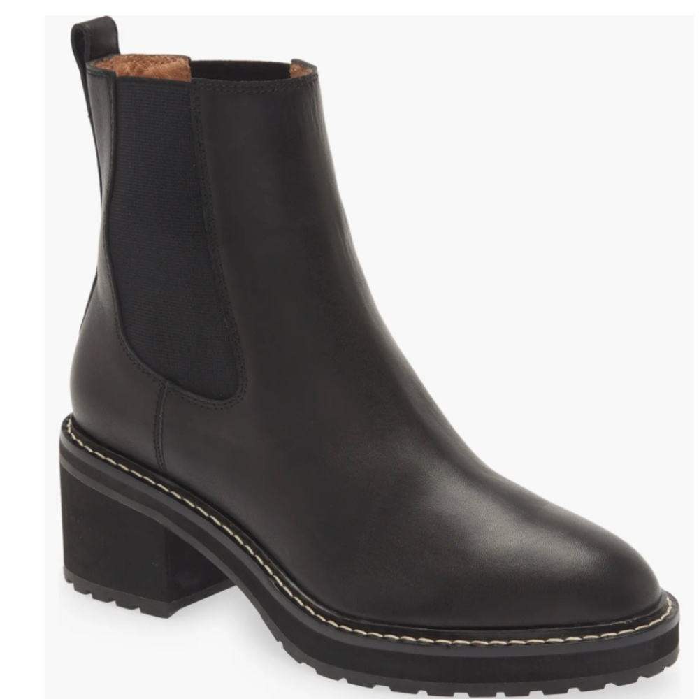 NEW $228 Madewell Kristin Chelsea Boot (Women) in TRUE BLACK, Size 10!